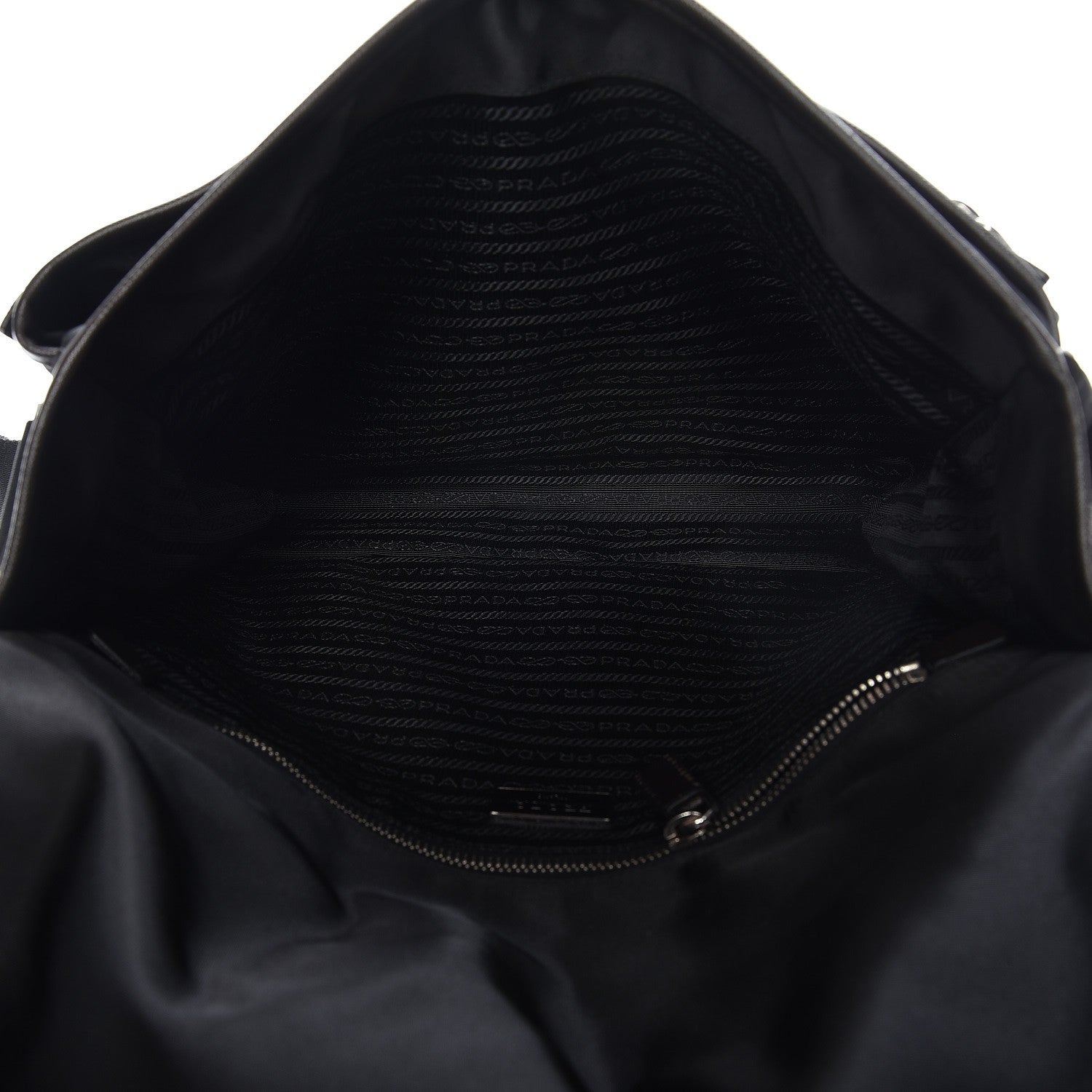 Prada Tessuto Nylon Saffiano Logo Messenger Bag Black 6 of 12