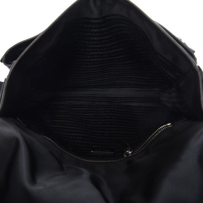 Prada Tessuto Nylon Saffiano Logo Messenger Bag Black 6 of 12