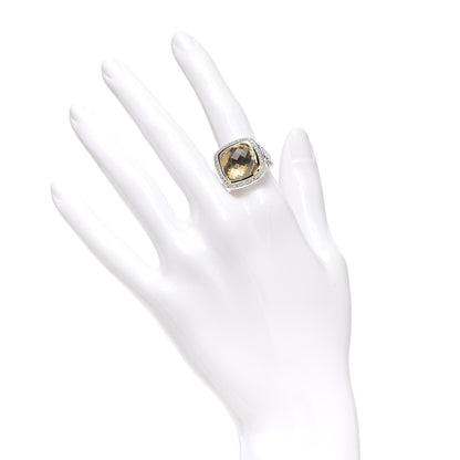 David Yurman Sterling Silver 18K Yellow Gold Diamond Champagne Citrine 14mm Albion Ring 52 6 2 of 5