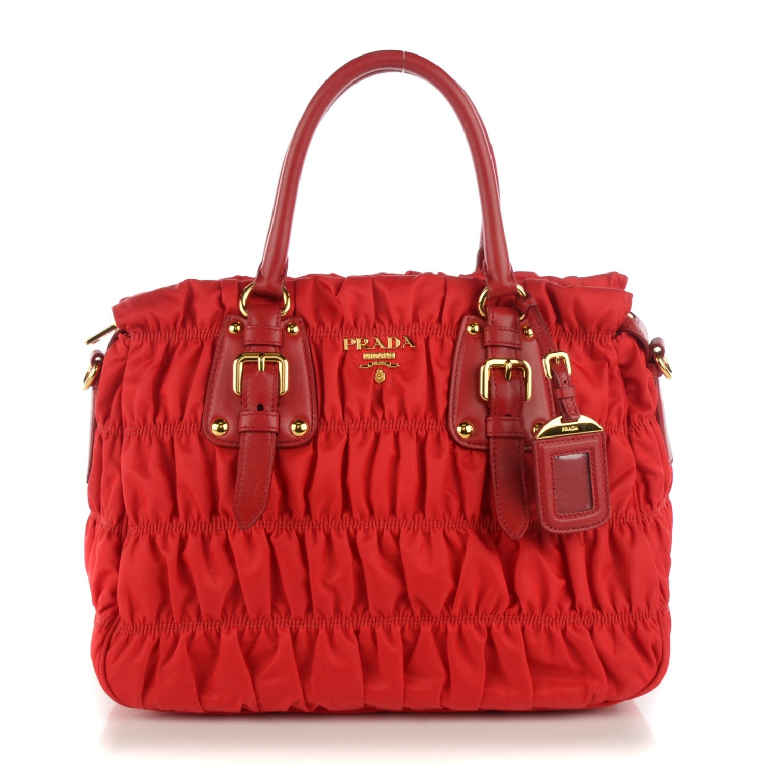 Prada Tessuto Nylon Gaufre Tote Rosso 1 of 8