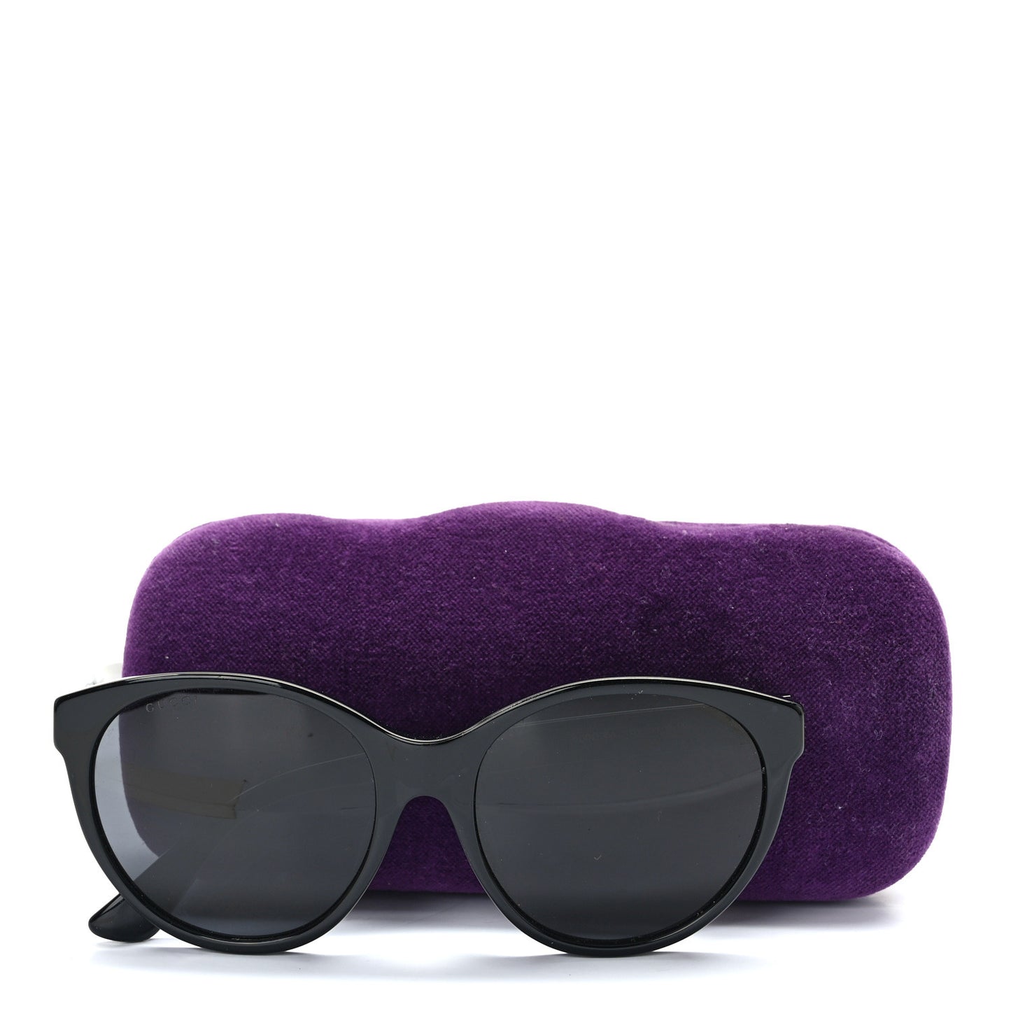 Round Frame Crystal Sunglasses GG 0419S Black