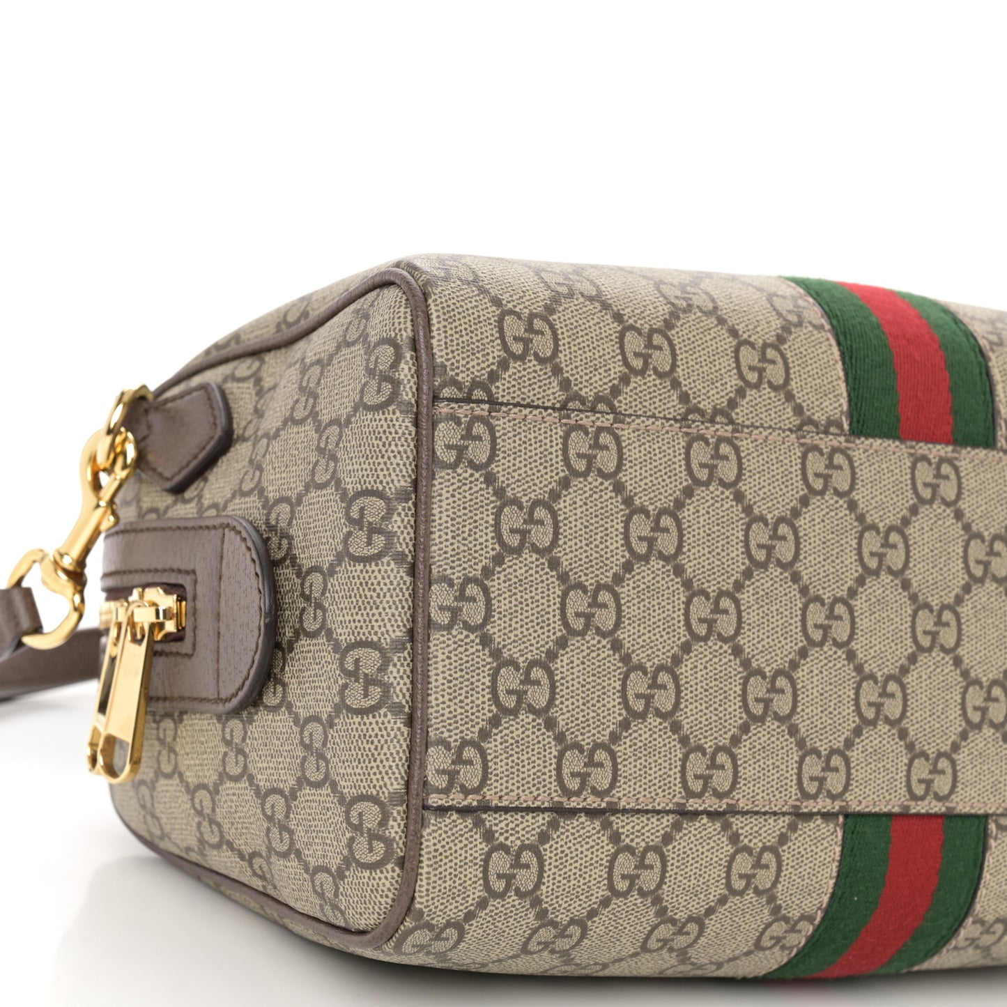 GG Supreme Monogram Web Small Ophidia Top Handle Bag Beige Ebony