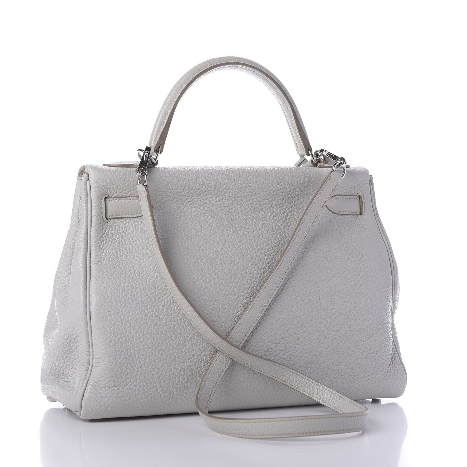 Hermes Taurillon Clemence Kelly Retourne 32 Gris Perle 3 of 13
