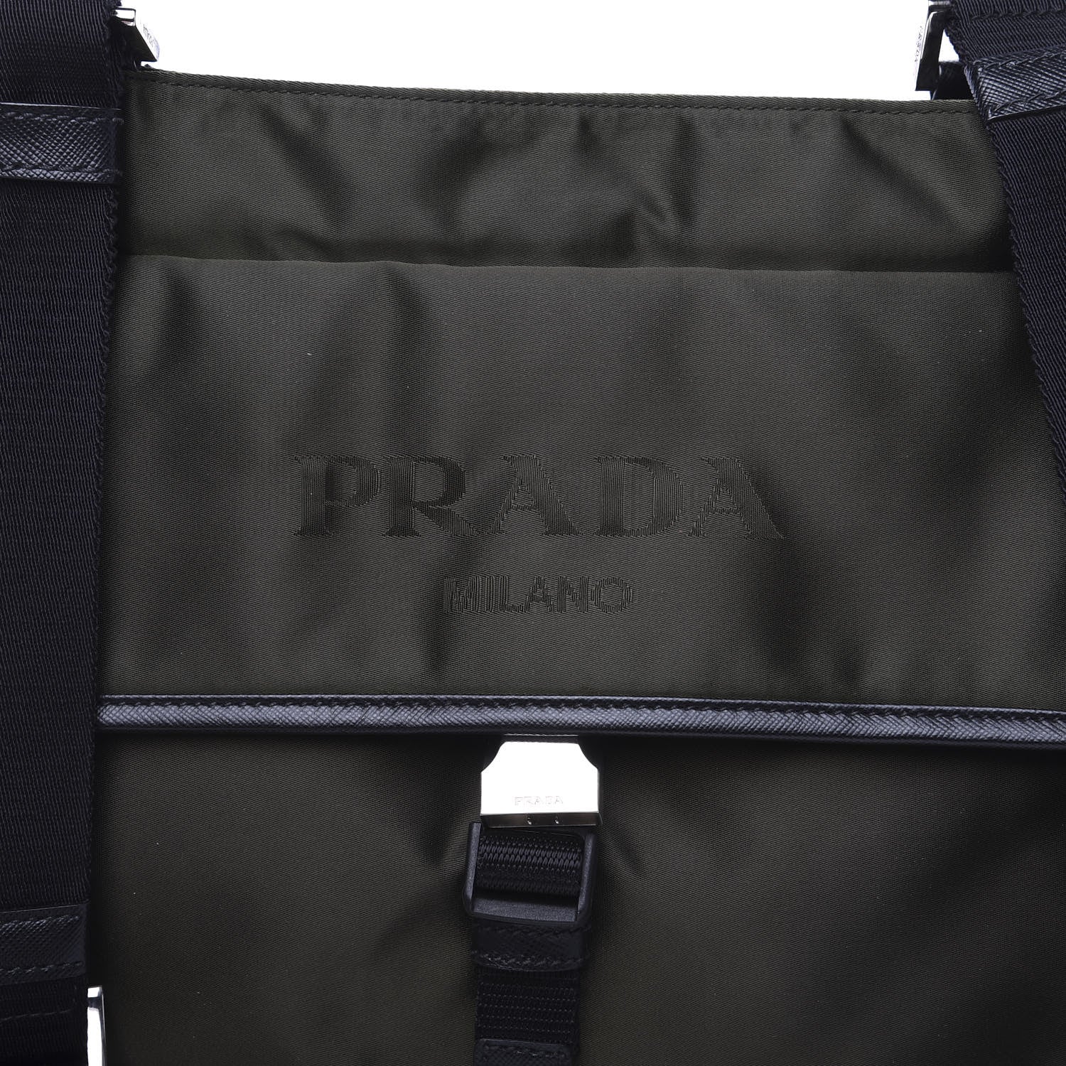 Prada Nylon Vela Flat Messenger Bag Mimetico 9 of 9