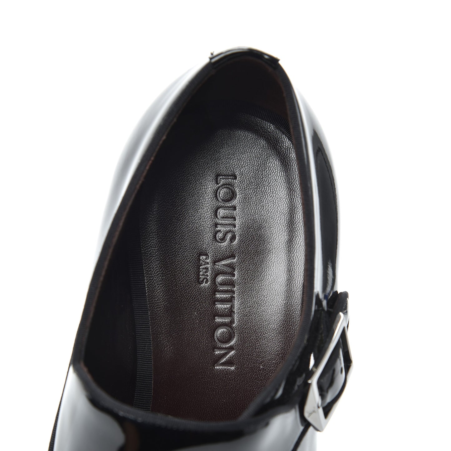 Patent Calfskin James Buckle Shoe 8.5 Black