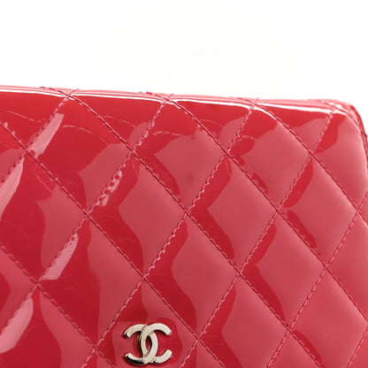 Chanel Patent Calfskin Quilted Wallet On Chain WOC Pink 14 of 14