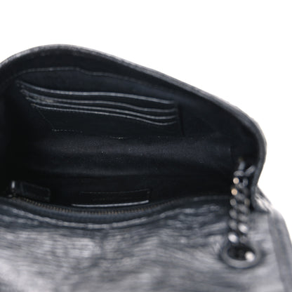Saint Laurent Crinkled Calfskin Matelasse Monogram Niki Chain Wallet Black 5 of 10