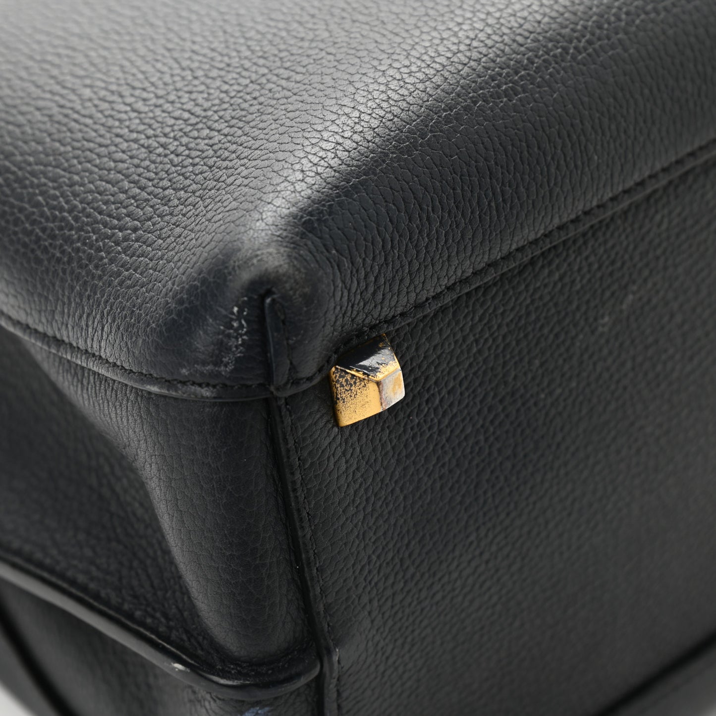 Grained Calfskin Large Milla Tote Phantom Grey