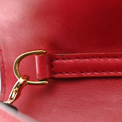 Fendi Vitello Cruise F is Fendi Bi-Color FF 1974 Embossed Envelope Belt Bag Maya Black Fragola 13 of 14