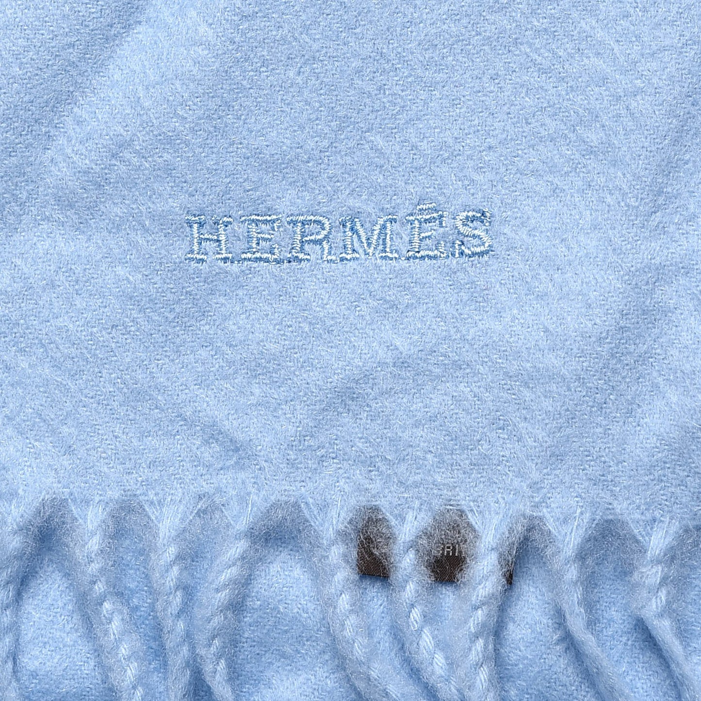 Cashmere Fringe Scarf Bleu