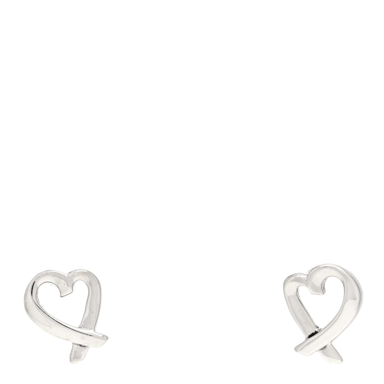 Tiffany Sterling Silver Mini Paloma Picasso Loving Heart Earrings 1 of 4