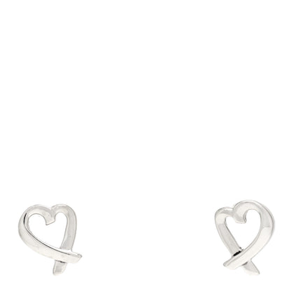 Tiffany Sterling Silver Mini Paloma Picasso Loving Heart Earrings 1 of 4