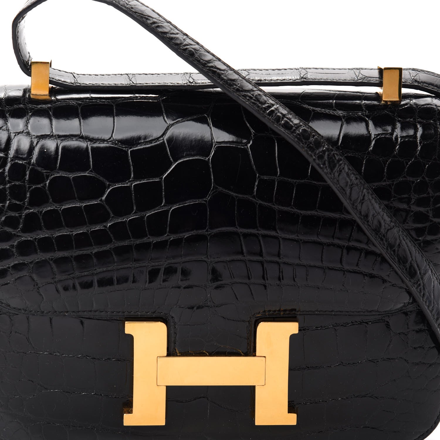 Hermes Shiny Alligator Constance 23 Black 25 of 25