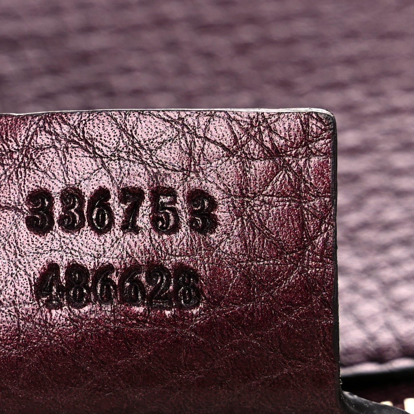 Metallic Cellarius Calfskin Medium Soho Clutch Classic Burgundy