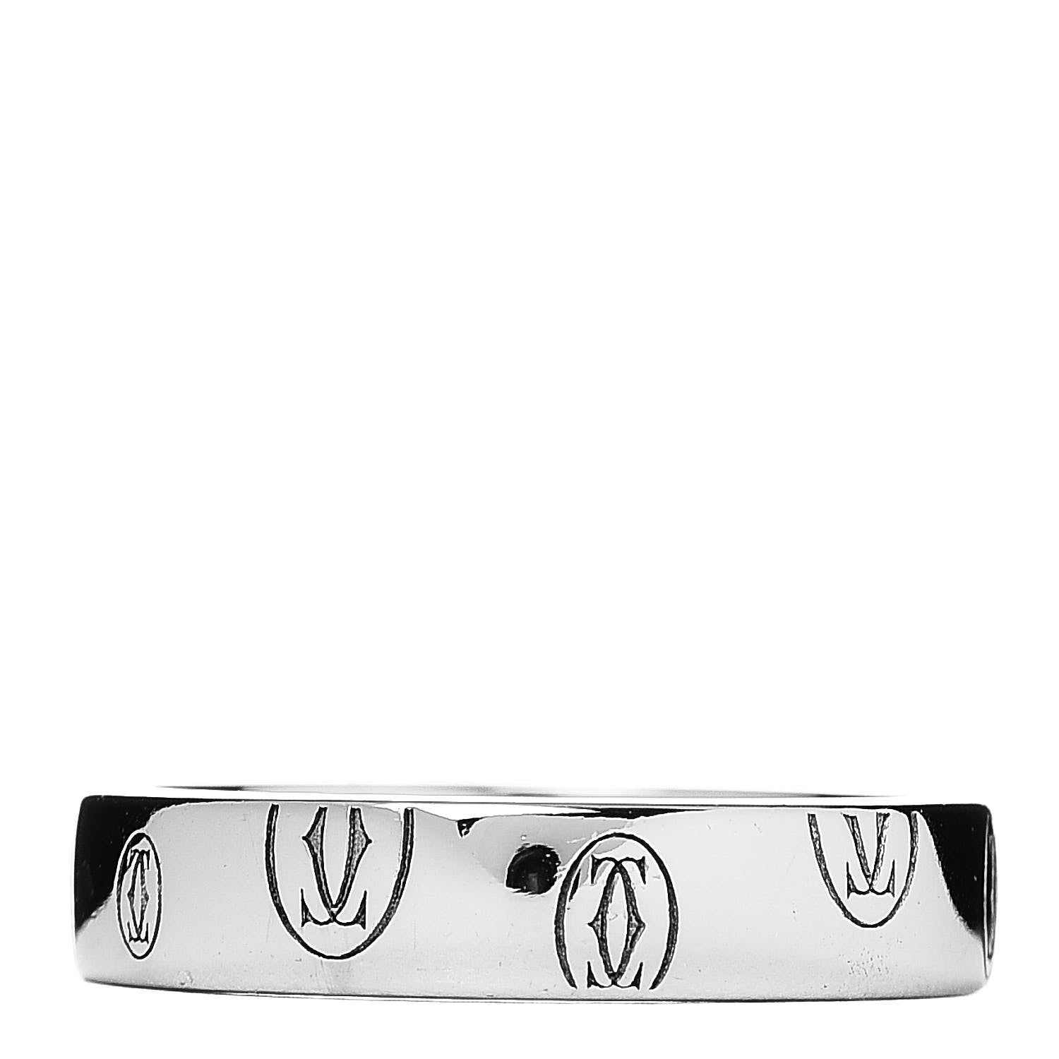 Cartier 18K White Gold 4mm Happy Birthday Band Ring 49 5 3 of 4