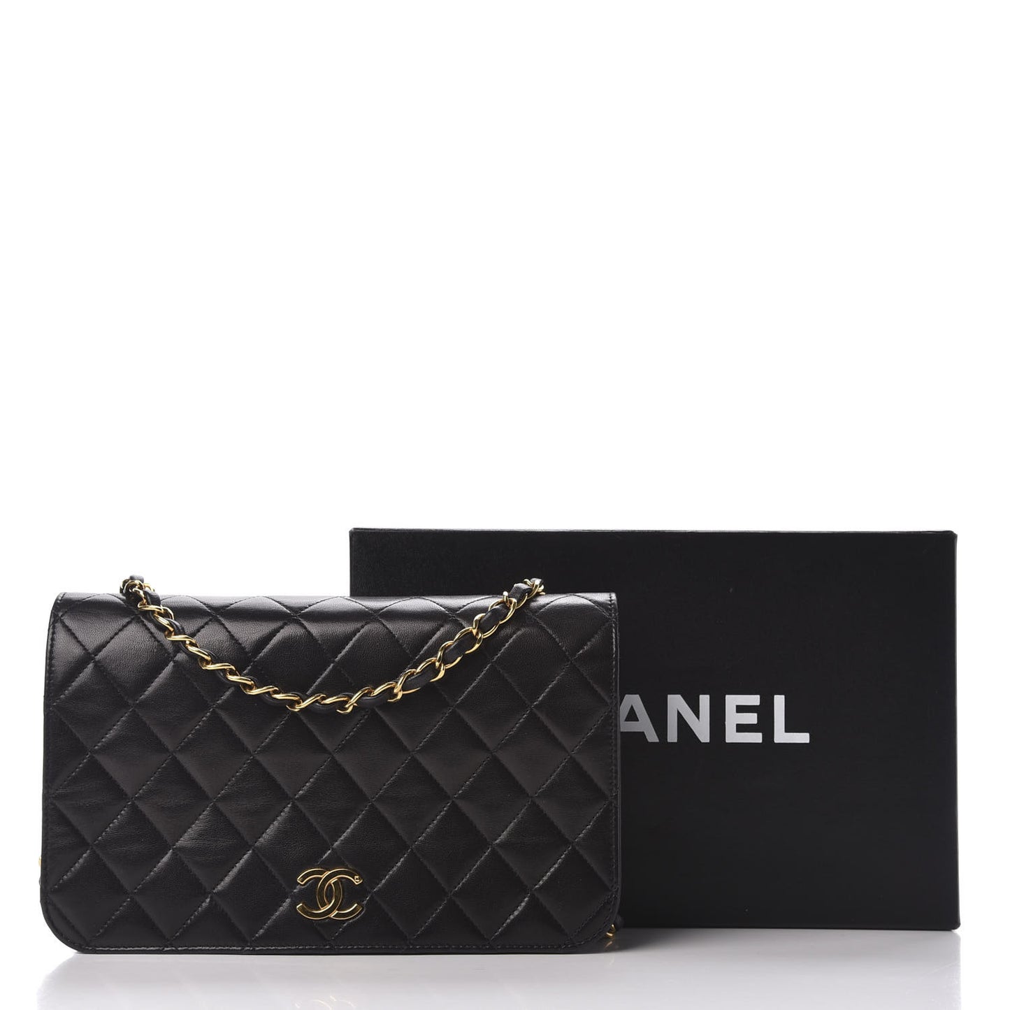 Lambskin Quilted Small Single Flap Black