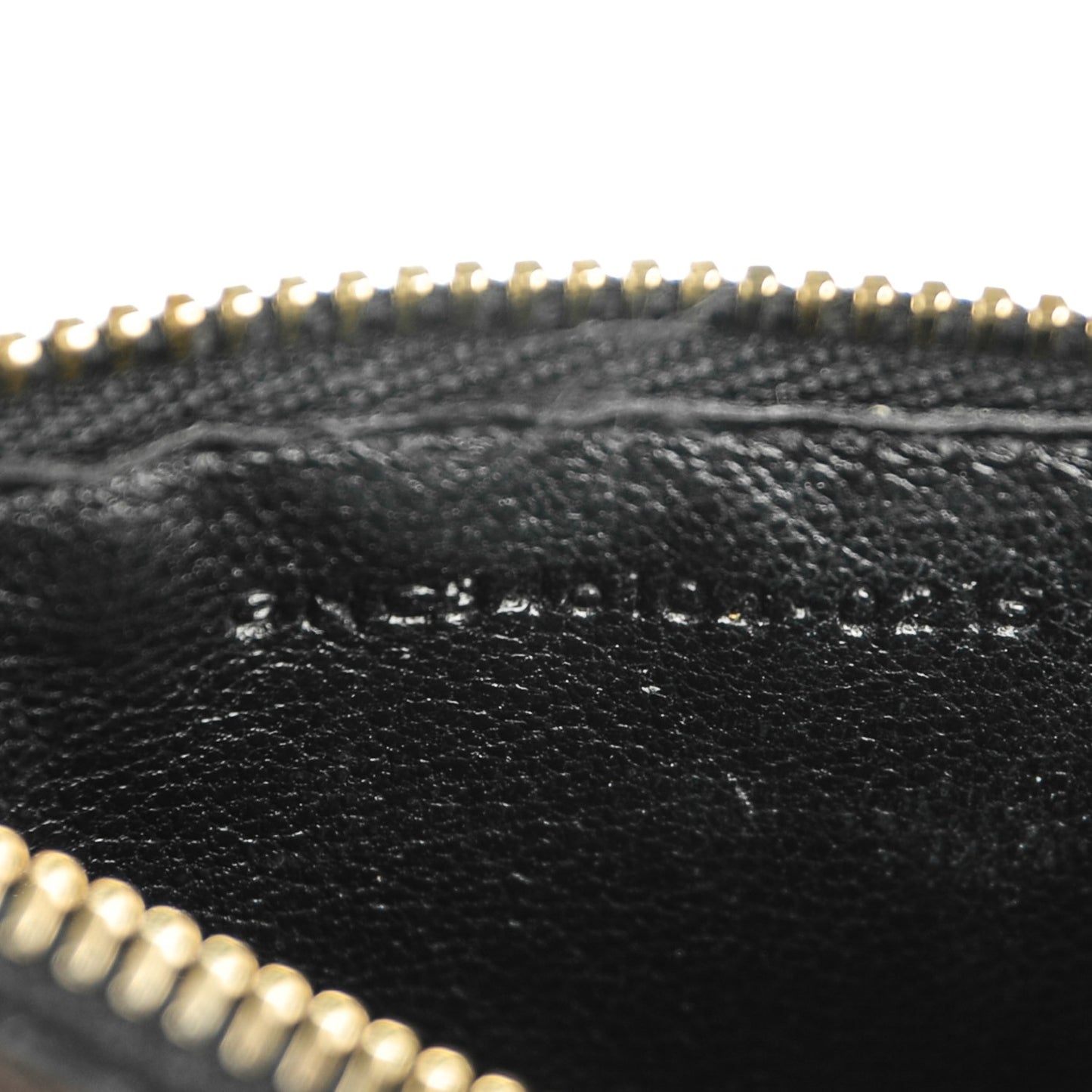 Calfskin 5 Fragments Zip Pouch Card Holder Black