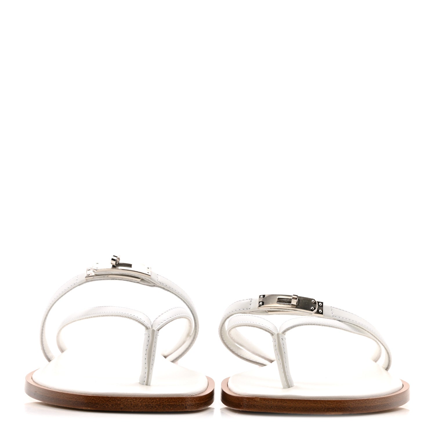 Hermes Calfskin Miss Sandals 38 White 3 of 10