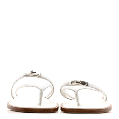 Hermes Calfskin Miss Sandals 38 White 3 of 10