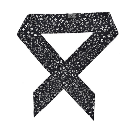 Hermes Silk Scattered Letters Twilly Black 1 of 5