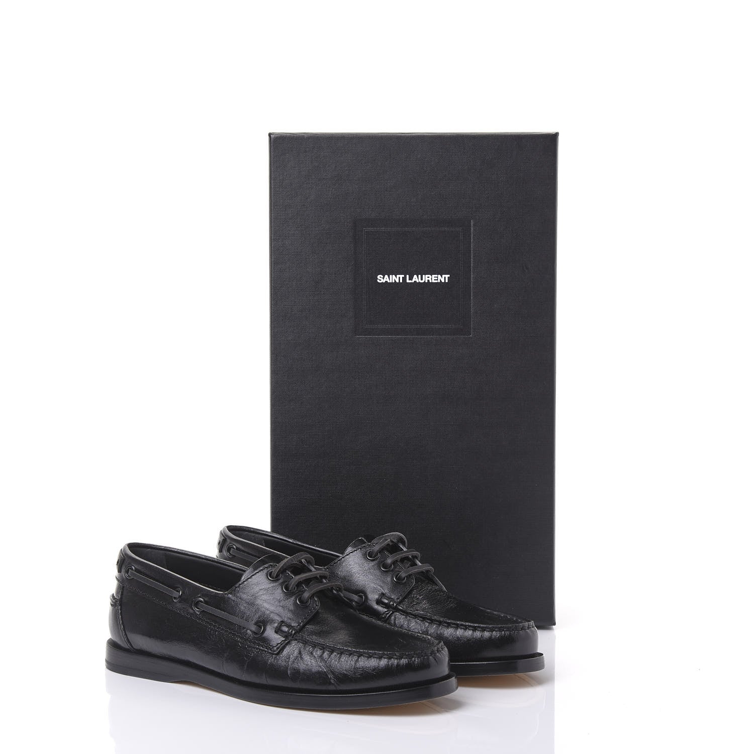 Saint Laurent Moroder Calfskin Mens Deck 20 Loafers 39 Black 9 of 9