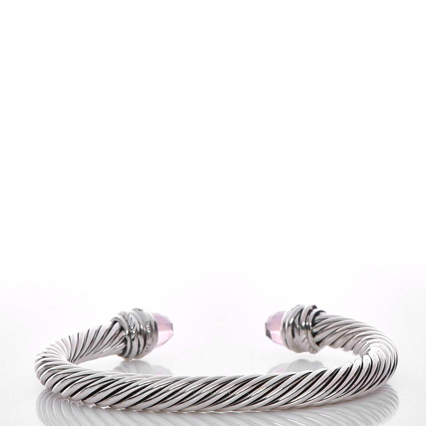 Sterling Silver Diamond Morganite 7mm Cable Classics Bracelet