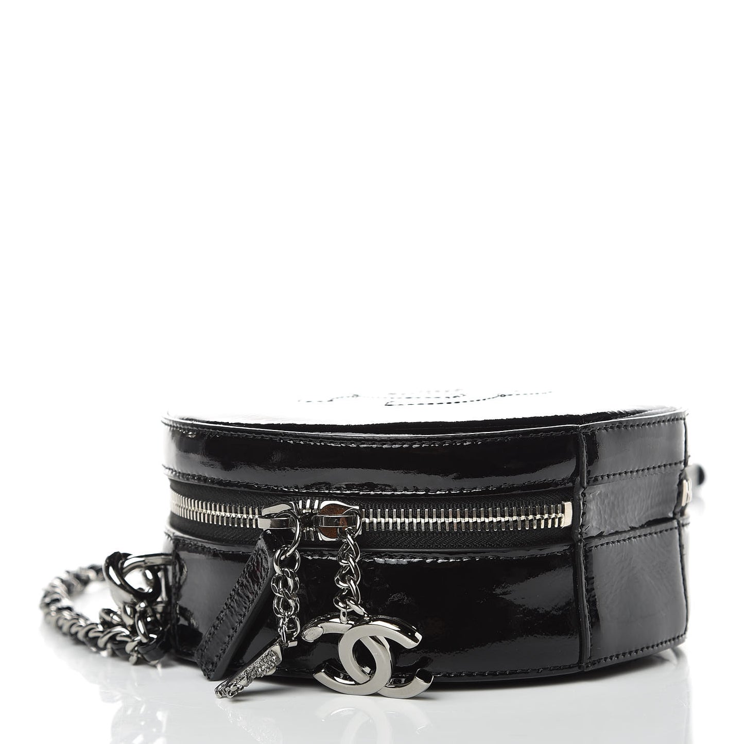 Patent Round As Earth Evening Bag Black