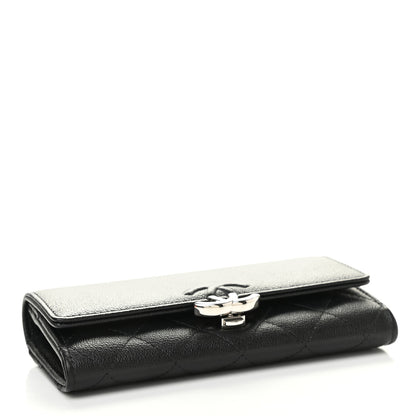 Chanel Grained Calfskin Quilted CC Box Flap Wallet Black 4 of 8