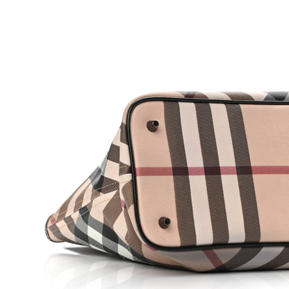Burberry Nova Check Patent Trim Shopper Tote Black 8 of 12