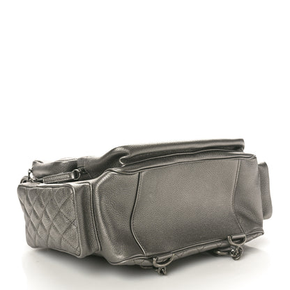 Chanel Metallic Grained Calfskin Quilted Large Casual Rock Backpack Charcoal 4 of 10