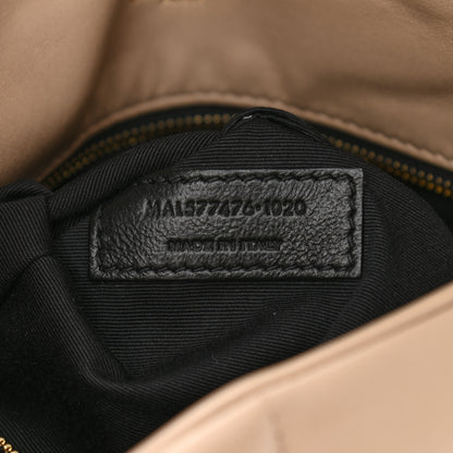Saint Laurent Lambskin Quilted Small Loulou Puffer Monogram Chain Satchel Dark Beige 8 of 11
