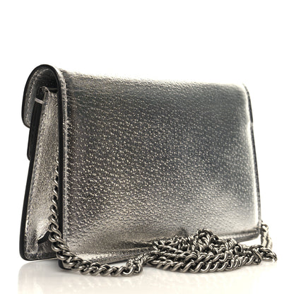 Gucci Metallic Calfskin Super Mini Dionysus Shoulder Bag Silver 3 of 9