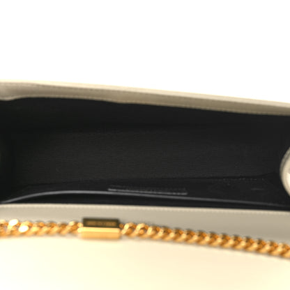 Saint Laurent Grain De Poudre Medium Classic Monogram Kate Satchel Dove White 4 of 9