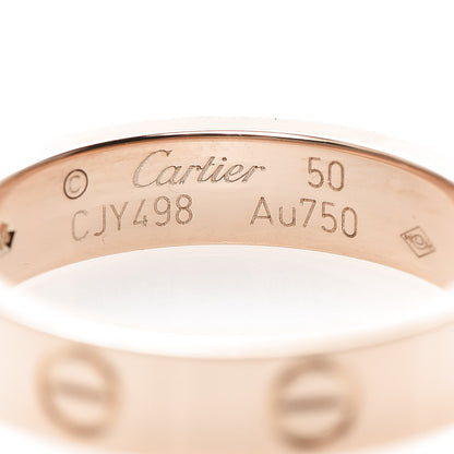 Cartier 18K Pink Gold Diamond 4mm LOVE Wedding Band Ring 50 5.25 4 of 5