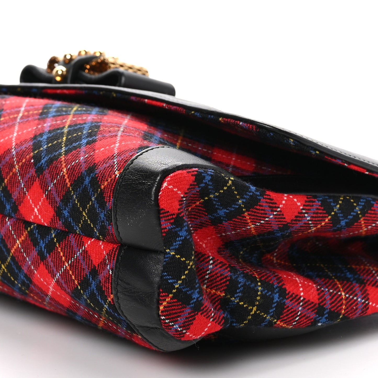 Wool Spiked Sweety Charity Shoulder Bag Plaid