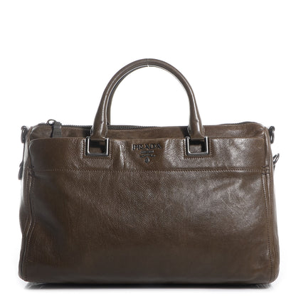 Prada Glace Calf Extra Wide Tote Militare 1 of 10