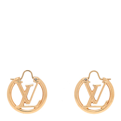 Louis Vuitton Metal Small Louise Hoop Earrings Gold 1 of 5