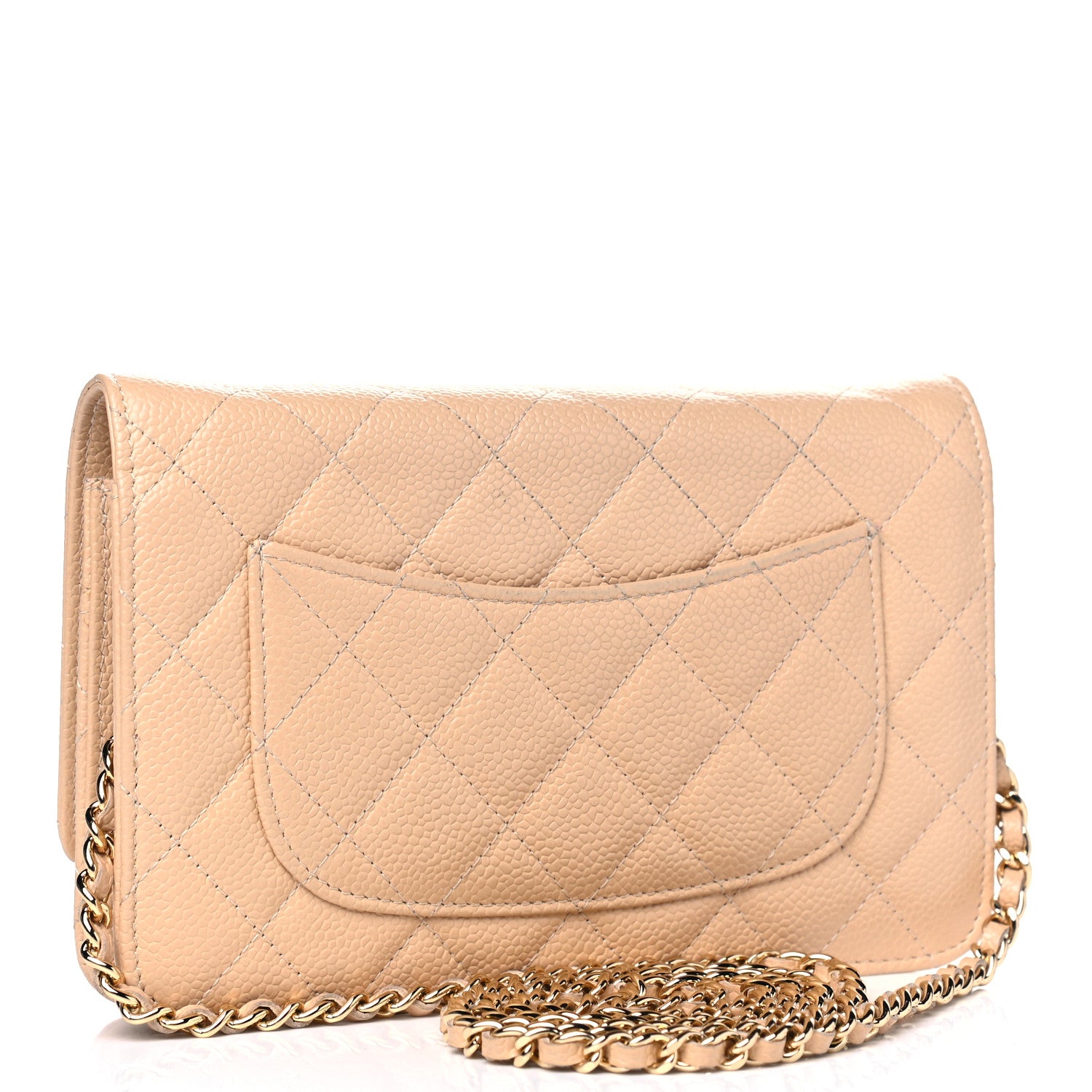 Chanel Caviar Quilted Wallet On Chain WOC Beige 3 of 14