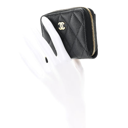 Chanel Caviar Quilted Zip Coin Purse Black 2 of 8