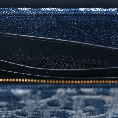 Christian Dior Oblique Denim Saddle Chain Long Wallet Blue 7 of 11