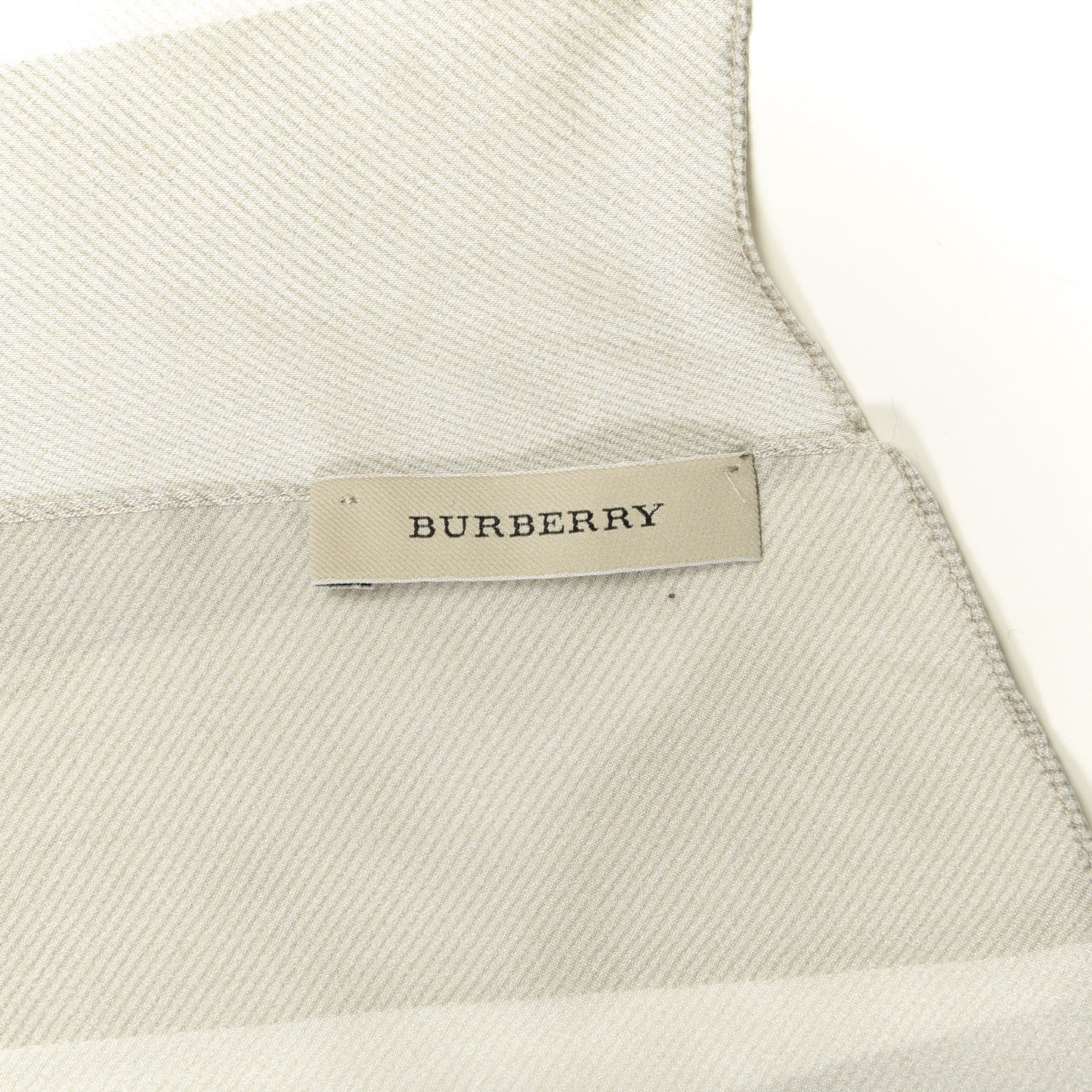 Satin Silk Mega Check Scarf Natural White