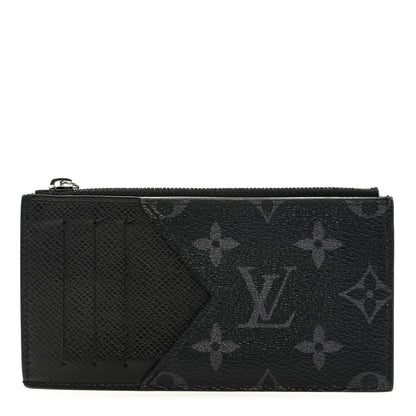 Louis Vuitton Monogram Eclipse Taiga Coin Card Holder 1 of 6