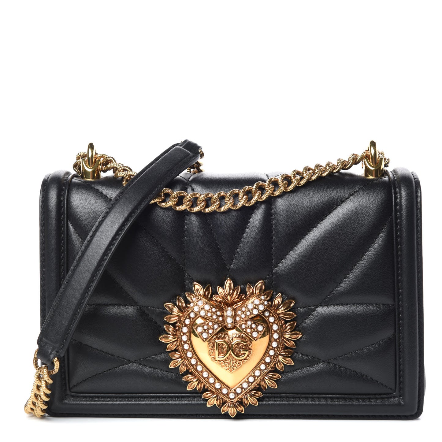 Calfskin Medium Devotion Crossbody Bag Black