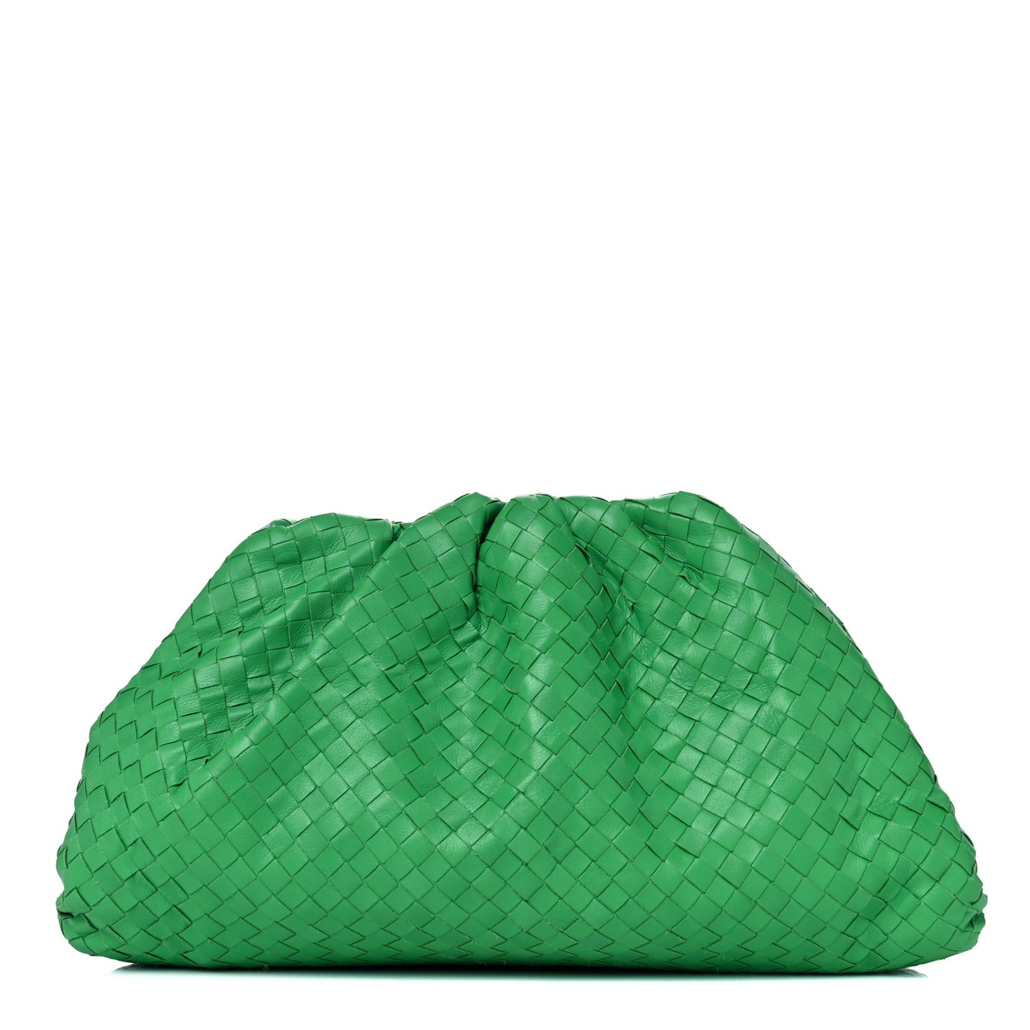 Nappa Maxi Intrecciato The Pouch Oversized Clutch Racing Green