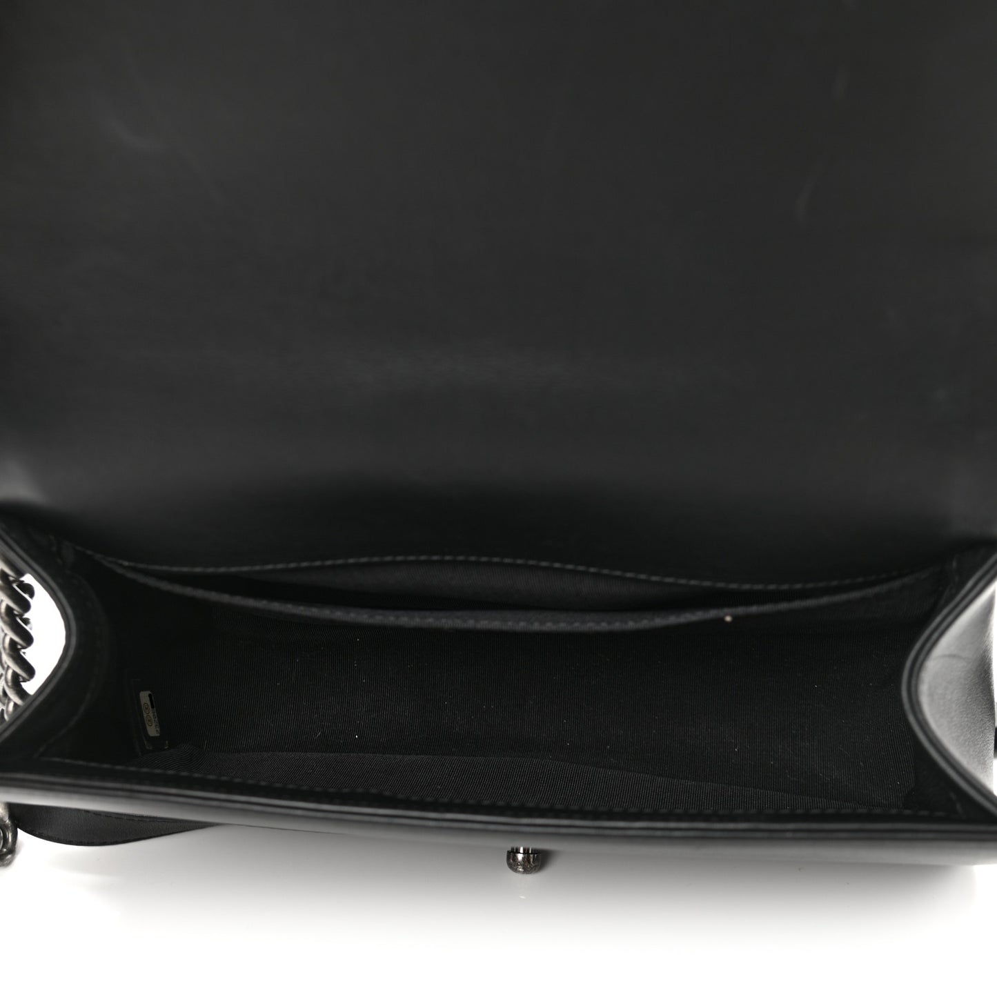 Calfskin Pleated Medium Boy In Rome Flap Black White