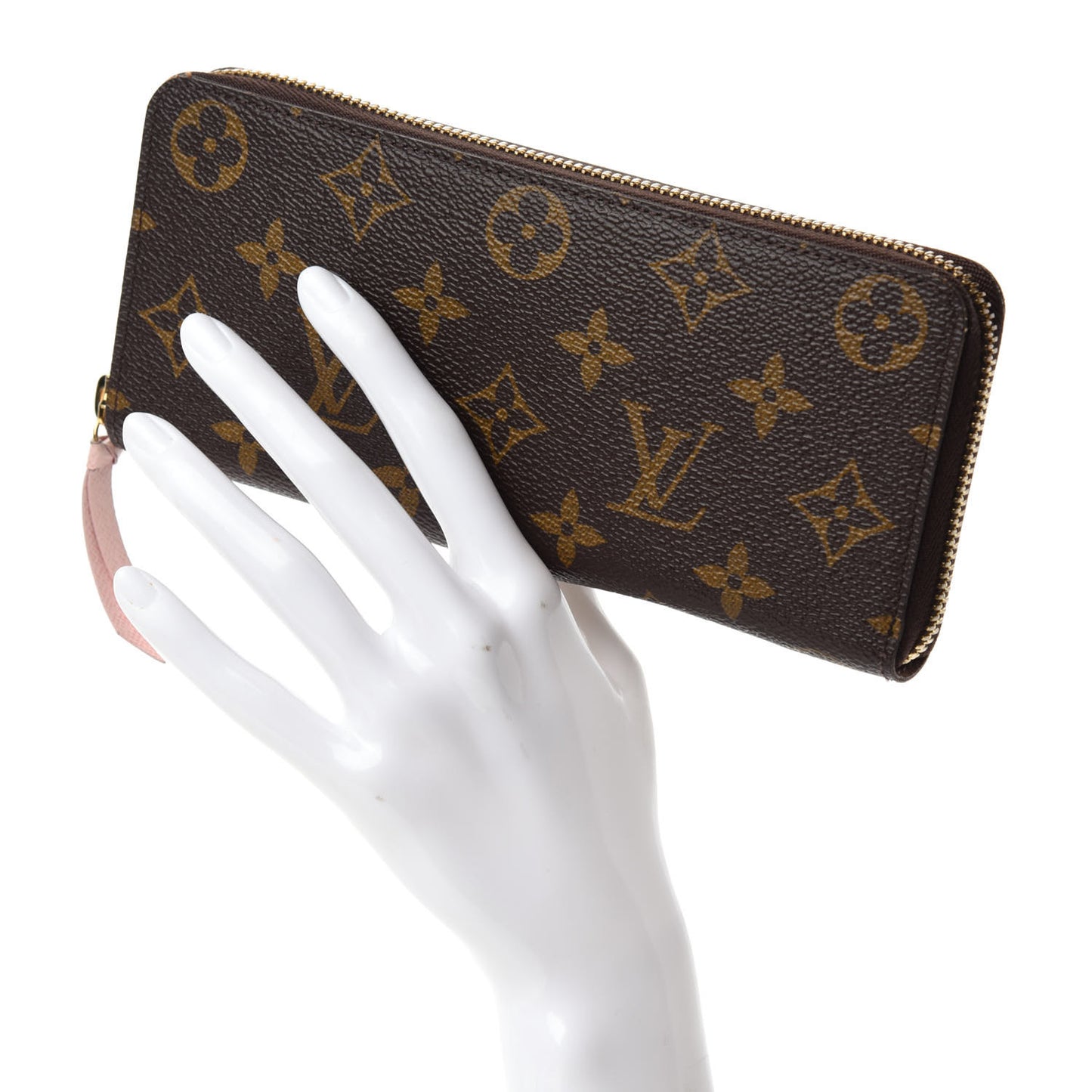 Monogram Clemence Wallet Rose Ballerine