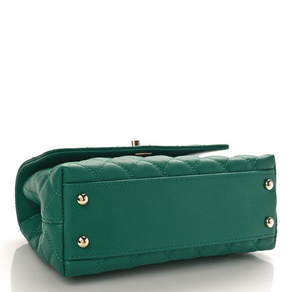 Chanel Caviar Quilted Mini Coco Handle Flap Green 4 of 9