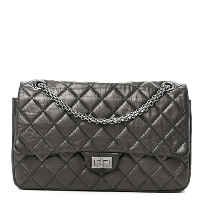 Chanel Metallic Aged Calfskin Quilted 2.55 Reissue 226 Flap Dark Grey 1 of 10