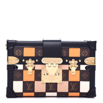 Louis Vuitton Monogram Tressage Petite Malle Beige White Orange 1 of 10