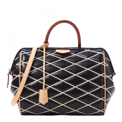 Louis Vuitton Lambskin Malletage Doc PM Black Natural 1 of 8